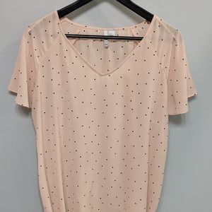 Pretty pink polkadot top